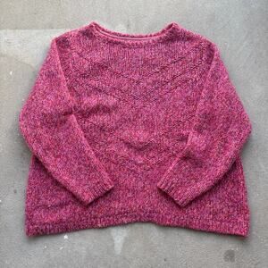 Pink Chunky Knit Sweater No Tag Cool Vintage Y2K 90's Cotton Blend Cute Winter